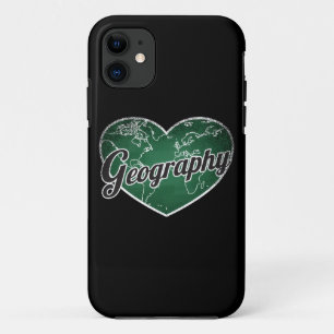 Geography Retro Heart Blackboard Love Case-Mate iPhone Case
