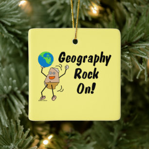 Geography Rock On Ceramic Ornament