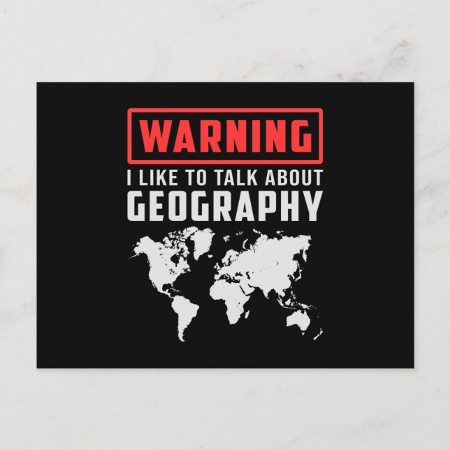 Geography Teacher Funny Map Continents World Gift Postcard (Front)