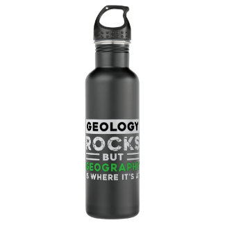 Geography Teacher Funny Map World Continents Gift 710 Ml Water Bottle