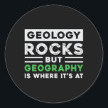 Geography Teacher Funny Map World Continents Gift Classic Round Sticker<br><div class="desc">The cool and awesome geography quote shirt. Make a funny gift idea or a perfect gift on birthday or christmas for men,  women as an amazing teacher,  world,  map,  continents costume or geographer outfit.</div>