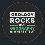 Geography Teacher Funny Map World Continents Gift Classic Round Sticker<br><div class="desc">The cool and awesome geography quote shirt. Make a funny gift idea or a perfect gift on birthday or christmas for men,  women as an amazing teacher,  world,  map,  continents costume or geographer outfit.</div>