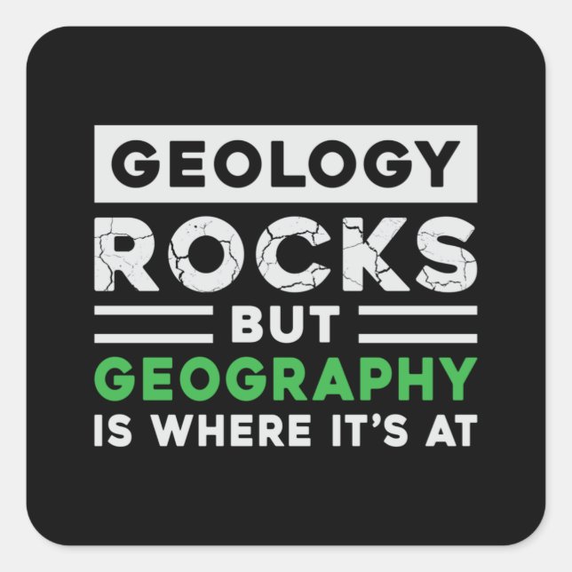 Geography Teacher Funny Map World Continents Gift Square Sticker (Front)