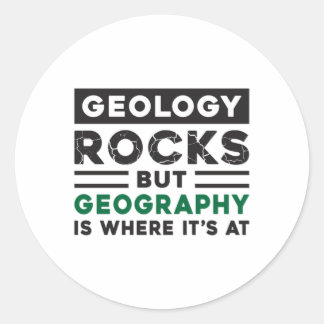Geography Teacher Funny World Continents Gift Idea Classic Round Sticker