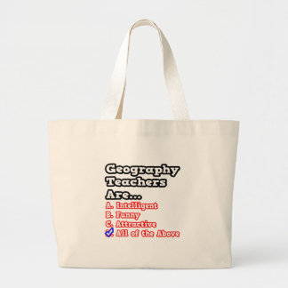 Geography Teacher Quiz...Joke Large Tote Bag