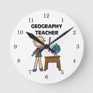 Geography Teacher Round Clock