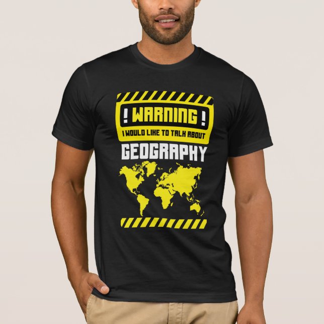 Geography Teacher World Map Funny Geographer T-Shirt (Front)