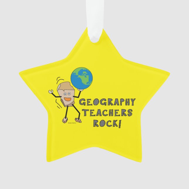 Geography Teachers Rock  Ornament (Front)