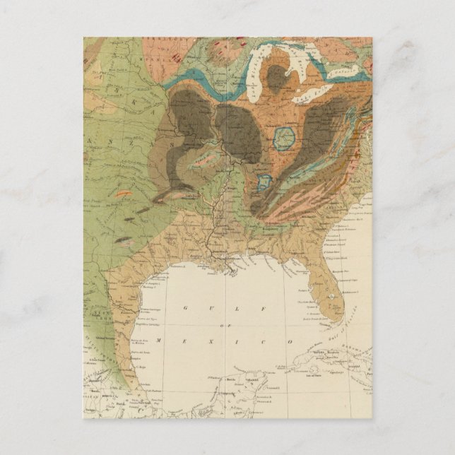 Geol map US Postcard (Front)