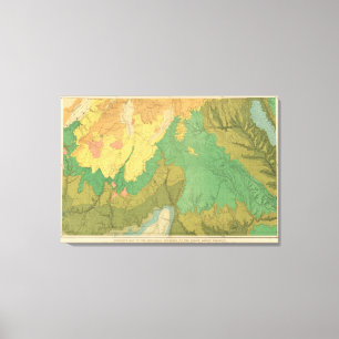 Geologic Map Of The Mesozoic Terraces Canvas Print