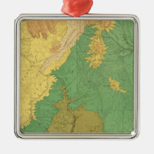 Geologic Map Of The Mesozoic Terraces Metal Tree Decoration