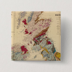 Geological map, British Isles 15 Cm Square Badge