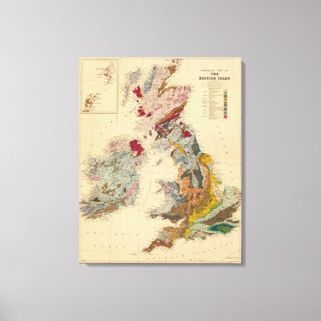 Geological map, British Isles Canvas Print (Front)
