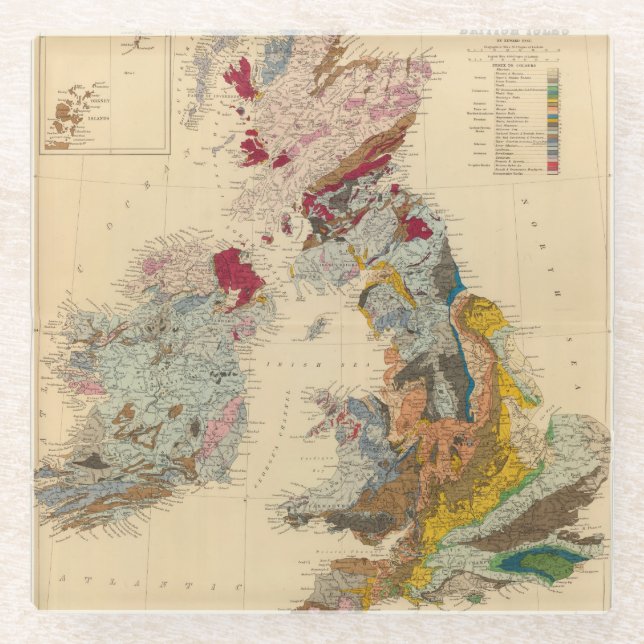Geological map, British Isles Glass Coaster (Front)
