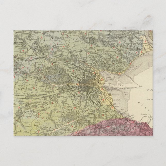 Geological map Dublin Postcard (Front)