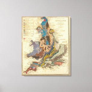 Geological map, England, Wales Canvas Print