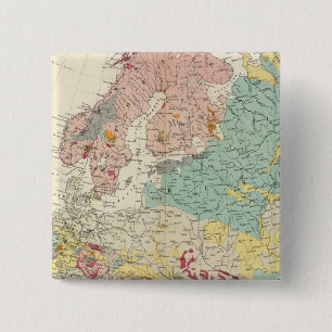 Geological map Europe 15 Cm Square Badge