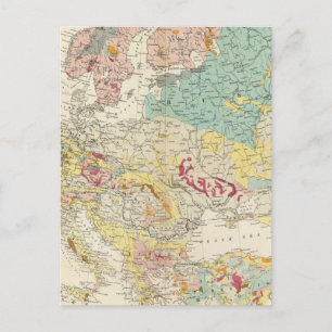 Geological map Europe Postcard