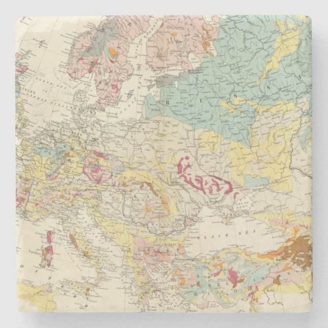 Geological map Europe Stone Coaster (Front)
