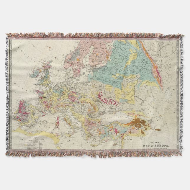 Geological map Europe Throw Blanket (Front)