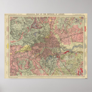 Geological map London Poster