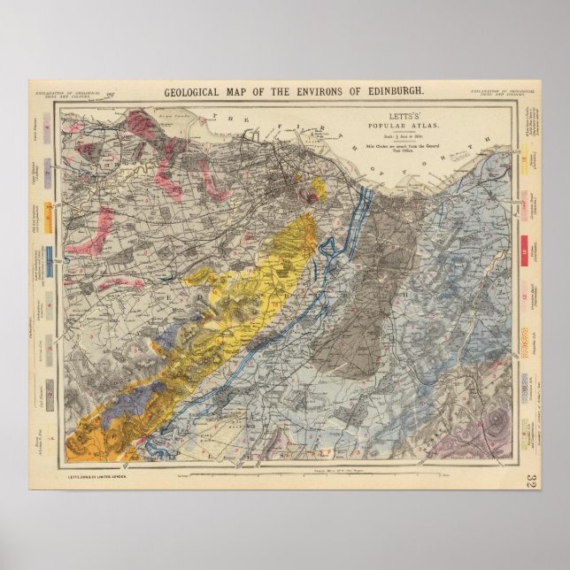 Geological map of Edinburgh Poster (Front)