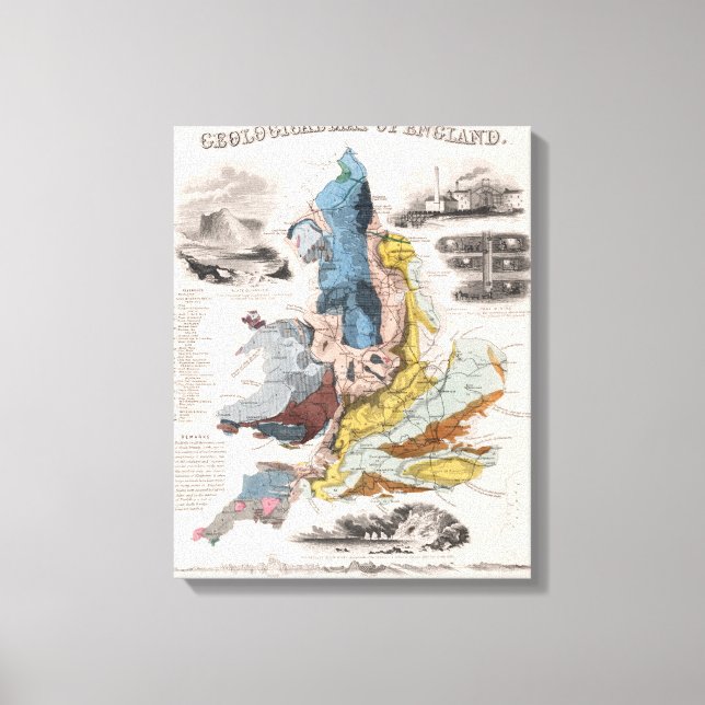 Geological Map of England Canvas Print (Front)