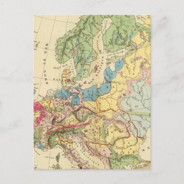Geological Map of Europe Postcard (Front)