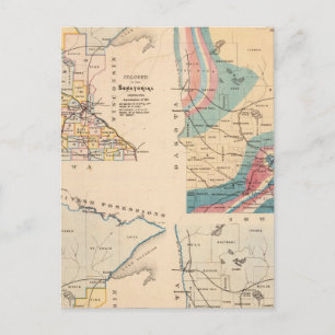 Geological map of Minnesota by NH Winchell Postcard