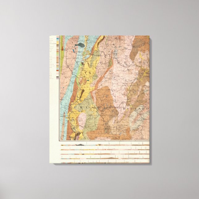 Geological Map of New Hampshire 2 Canvas Print (Front)
