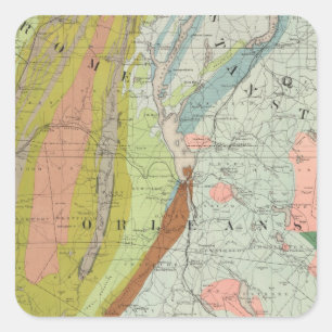 Geological Map of New Hampshire 3 Square Sticker