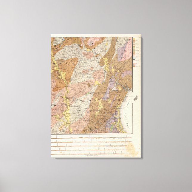 Geological Map of New Hampshire 4 Canvas Print (Front)