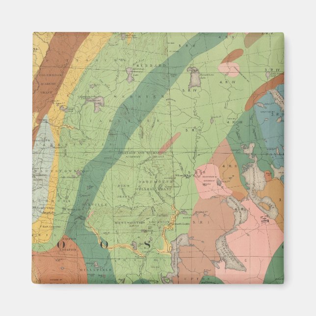 Geological Map of New Hampshire 5 Magnet (Front)