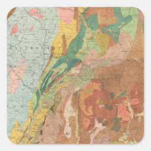 Geological Map of New Hampshire Square Sticker