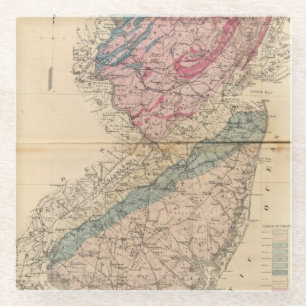Geological map of New Jersey Glass Coaster