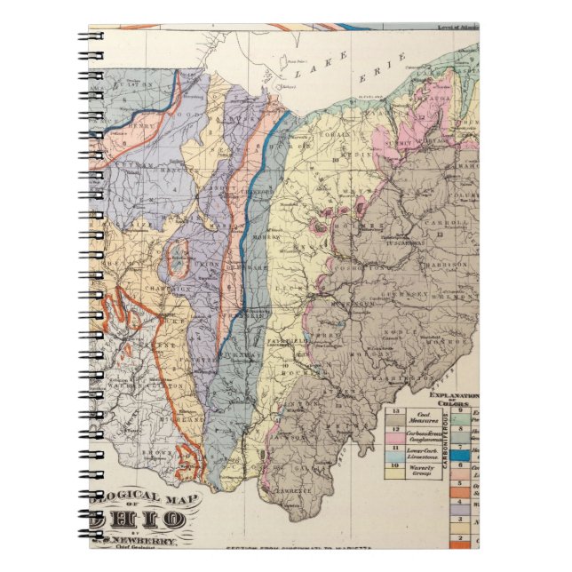 Geological map of Ohio Spiral Notebook (Front)