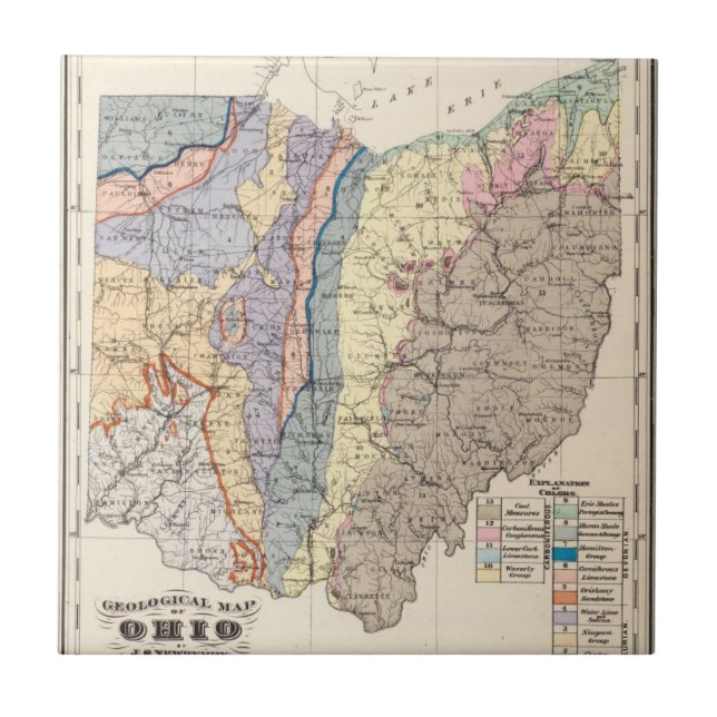 Geological map of Ohio Tile (Front)