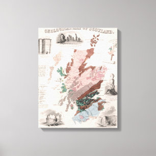 Geological Map of Scotland Canvas Print