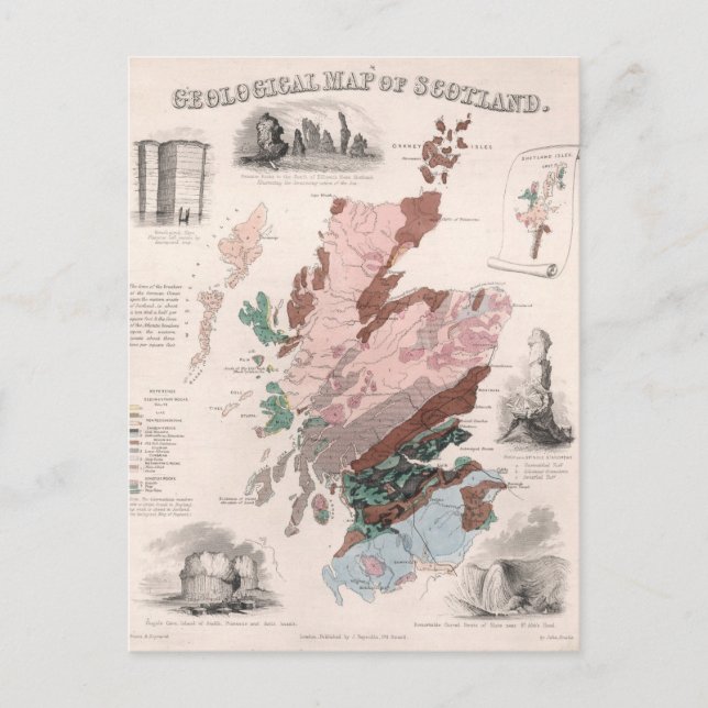 Geological Map of Scotland Postcard (Front)