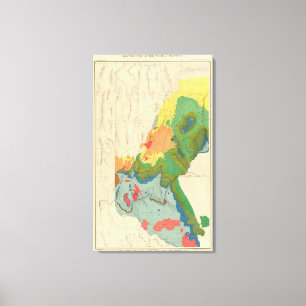 Geological Map Of The Western Part Canvas Print