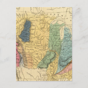Geological map of United States Postcard