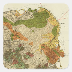 Geological map San Francisco Square Sticker