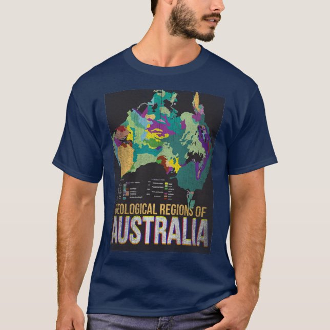 Geological Regions of Australia Map T-Shirt (Front)