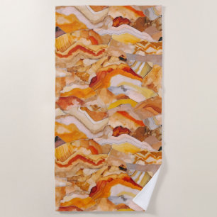 Geological Sedimentation Texture Beach Towel
