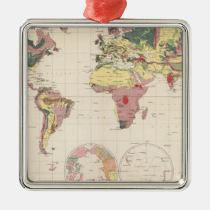 Geological structure of globe metal tree decoration