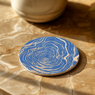 Geological Vortex with Golden Ripple Design Coaster