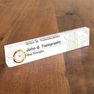 Geologist, Cartographer Topographic Map Nameplate