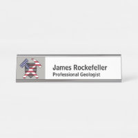 Geologist Nameplate with Rock Hammer Logo (USA)
