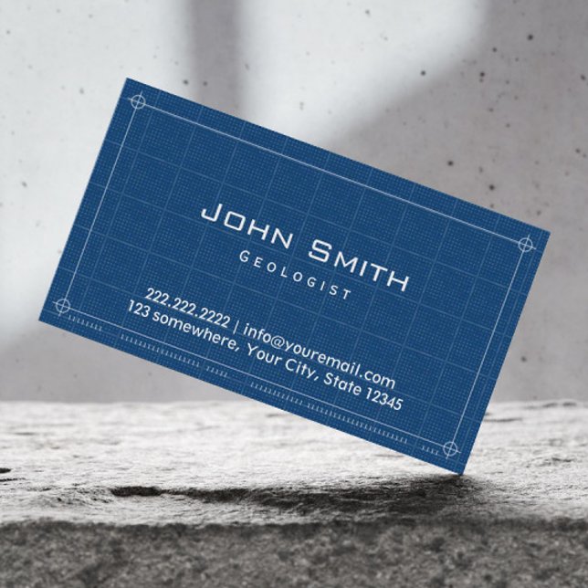 Geologist Professional Blueprint Business Card (Creator Uploaded)