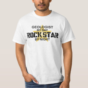 Geologist Rock Star by Night T-Shirt